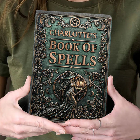 Custom Book Of Spells Notebook - Personalized Witch Gifts For Her - Write Your Own Magic