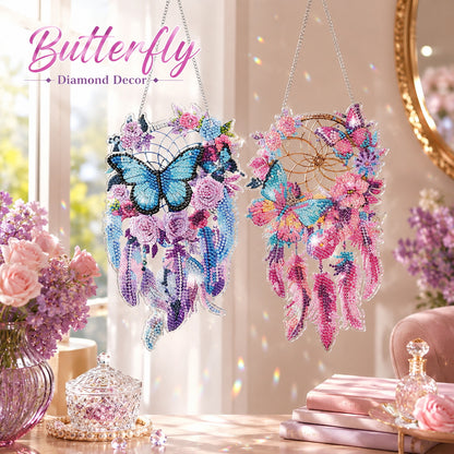 🦋DIY Crystal Dreamcatcher Suncatcher Kit - Sparkling Butterfly & Floral Hanging Window Decor
