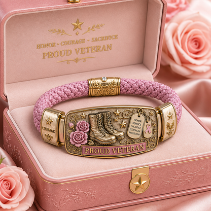Women Veteran Honor Bracelet - Patriotic Braided Gift For Her